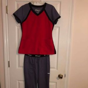 Greys Anatomy Red Color Block scrubs